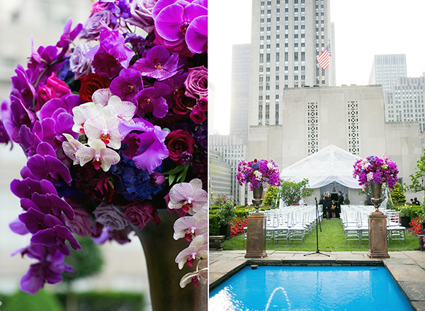 Orchids, orchids, orchids! A wedding at Rockefeller Center's rooftop, 620 Loft and Garden.