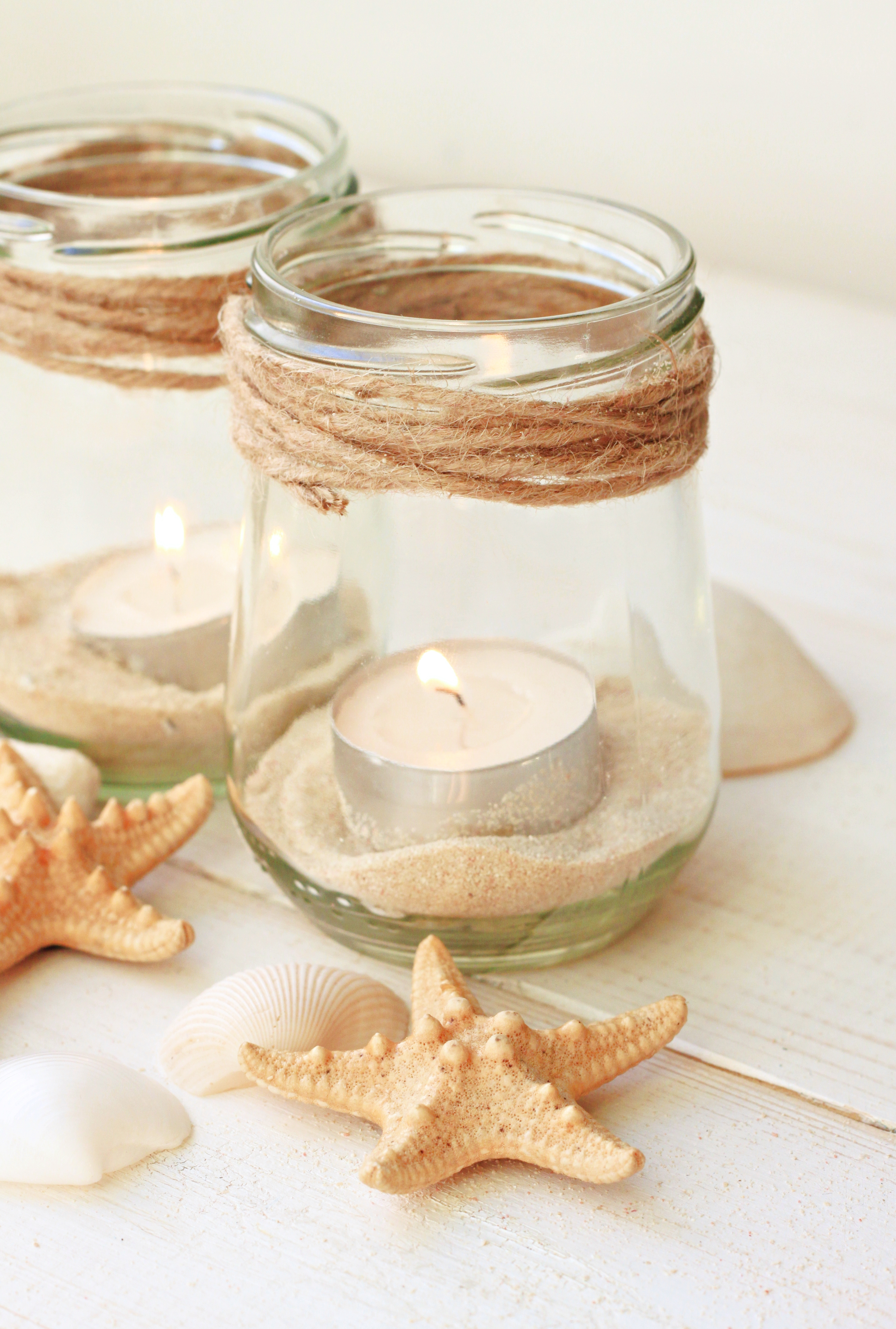 Seashell Decorative Glass Jar