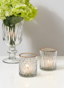 Etched Glass Votive Holders