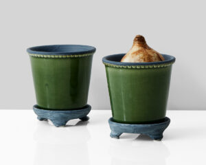 green glazed ceramic pot